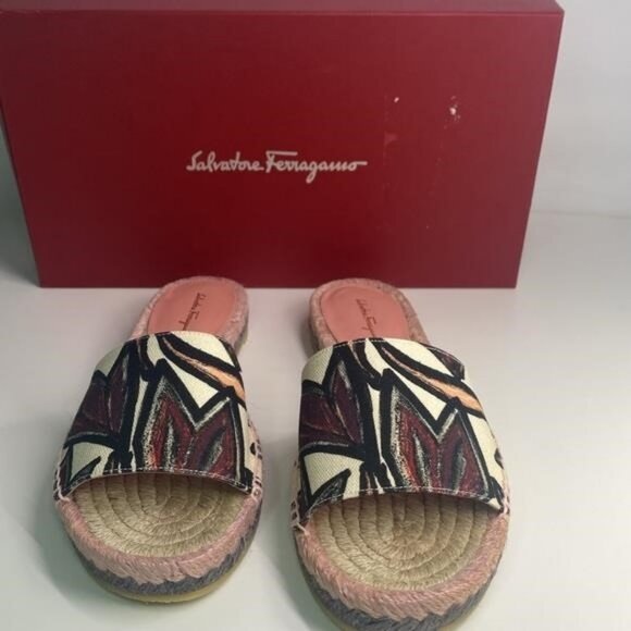 New Authentic FERRAGAMO Cabrera Espadrille Slide Sandal (Women) - Picture 16 of 16